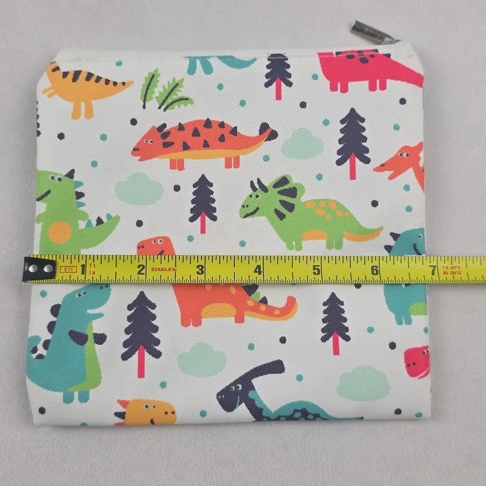 Set Of 4 Reusable Dinosaur and Avocado Print Kids Snack Bags School Lunches